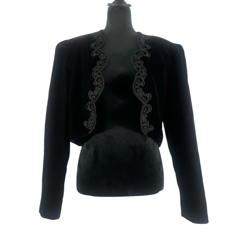 David Rose cropped vintage bolero, Black, Large - Picture 7 of 7